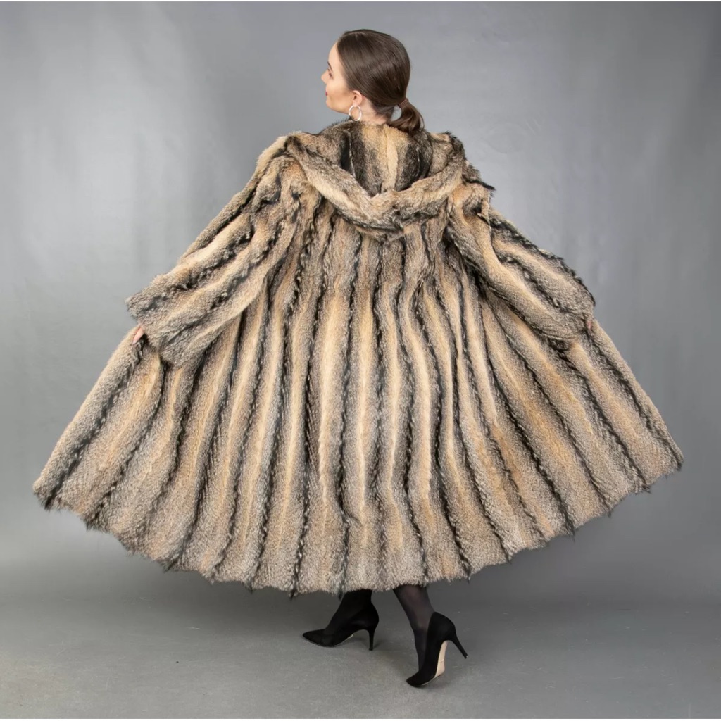 Grey Fox Long Hooded Coat